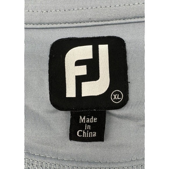 FootJoy FJ Polo‎ Shirt Mens XL Light Blue Chest Stripe Short Sleeve Stretch - Picture 2 of 6